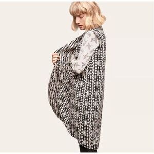 Anthropologie Black and White Patterned Vest